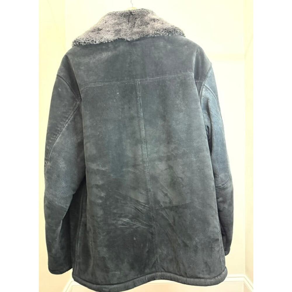 Bachrach Black Suede Fur‑Lined Vintage Jacket SzL - Picture 2 of 7